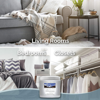 SMELLS BEGONE Air Freshener Odor Absorber Gel - 15 oz, Pack of 2 - Absorbs and Eliminates Odor in Pet Areas, Bathrooms, Cars, & Boats - Made with Essential Oils - Fragrance Free