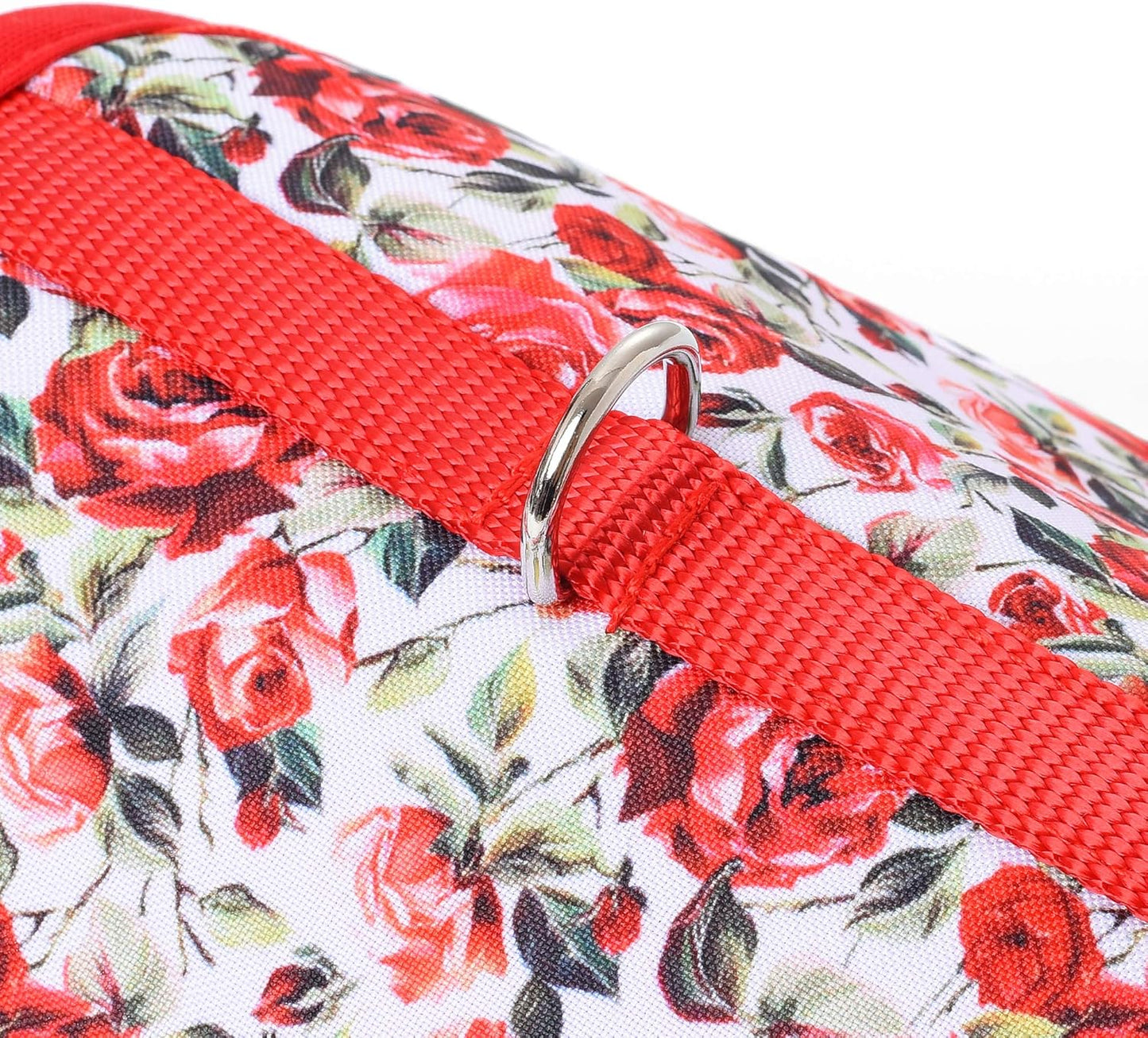 Mile High Life Dog Harness, Air Mesh Floral Vest Harness for 20 lbs Small Dogs & Cats, Easy Get on Adjustable Easy Closures Both Neck and Chest(Red Rose, S Chest 16"-18")