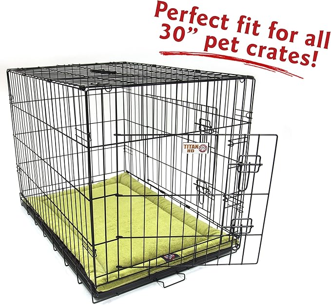 Majestic Pet Orthopedic Memory Foam Dog Crate Mat - Plush Pet Bed Pad for Crates & Kennels | USA Crafted | 30"x21" Villa Apple