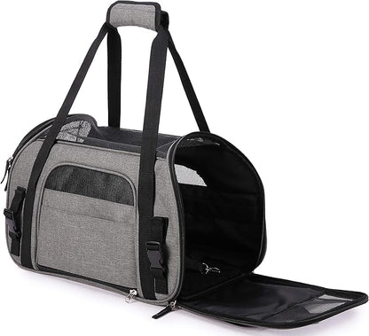 EliteField Soft Sided Pet Carrier (3 Year Warranty, Airline Approved), Multiple Sizes and Colors Available (17" L x 9" W x 12" H, Charcoal Gray)