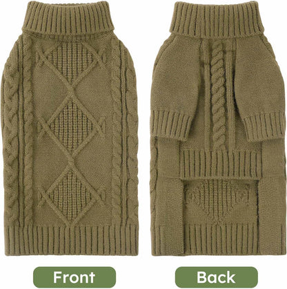 ASENKU Knitted Dog Sweater, Pullover Big Thermal Dog Winter Sweater, Turtleneck Doggy Sweaters for Large Medium Dogs Boy Girl, Warm Pet Sweaters Outfit Border Collie,Pit Bull,Golden Retriever,M