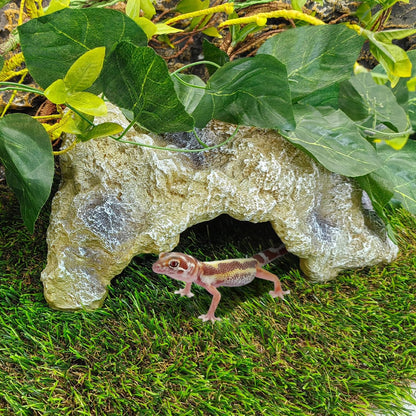 Hamiledyi Reptile Hides Large Simulation Rock Reptile Cave Hideouts Terrarium Habitat Décor Bearded Dragon Hideout for Snake Geckos Lizards Turtle Frogs Amphibians (L)