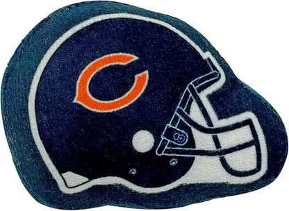 Best Plush CAT Toy - NFL Chicago Bears Complete Set of 3 Piece Cat Toys Filled with Fresh Catnip. Includes: 1 Helmet Cat Toy, 1 Football Cat Toy with Feathers & 1 Beer Bottle. Beautiful Team Logos