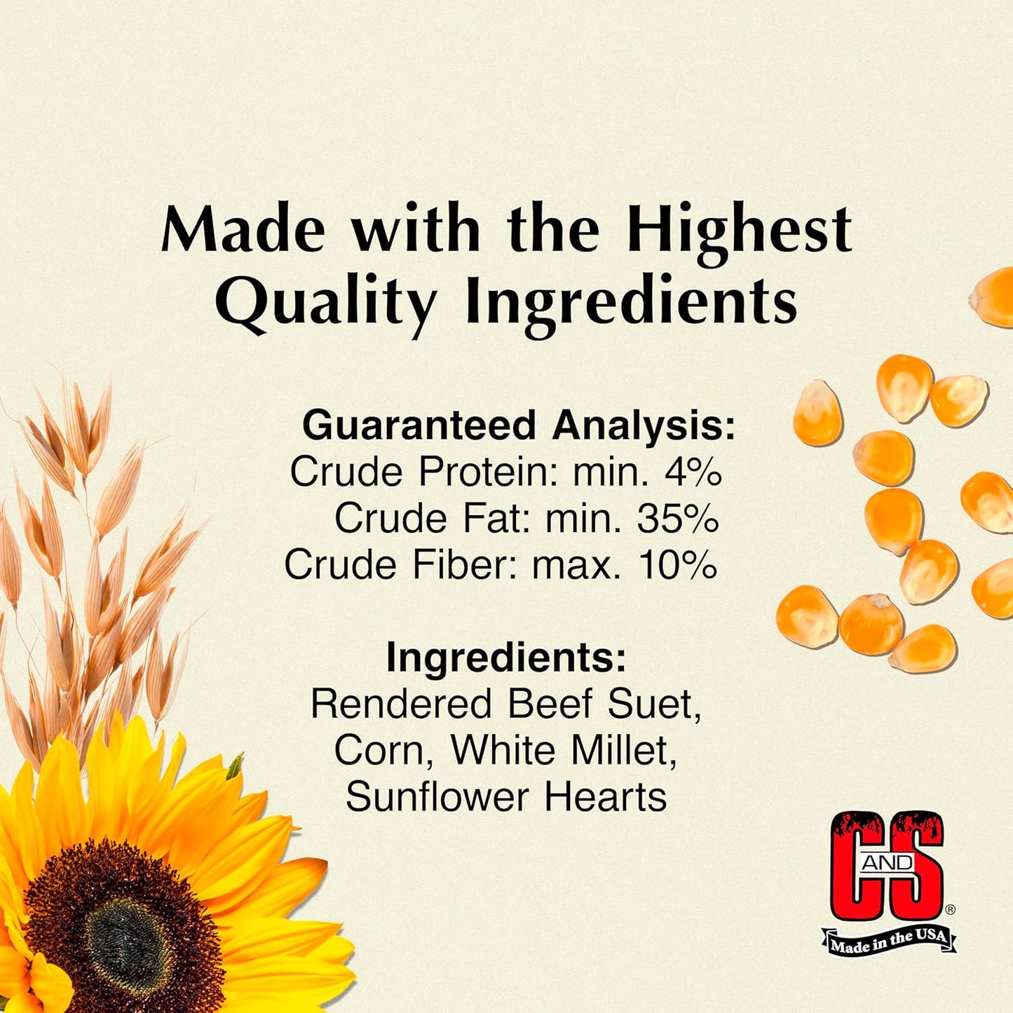 C&S Sunflower Suet Treat 11 Ounces 8 Pack