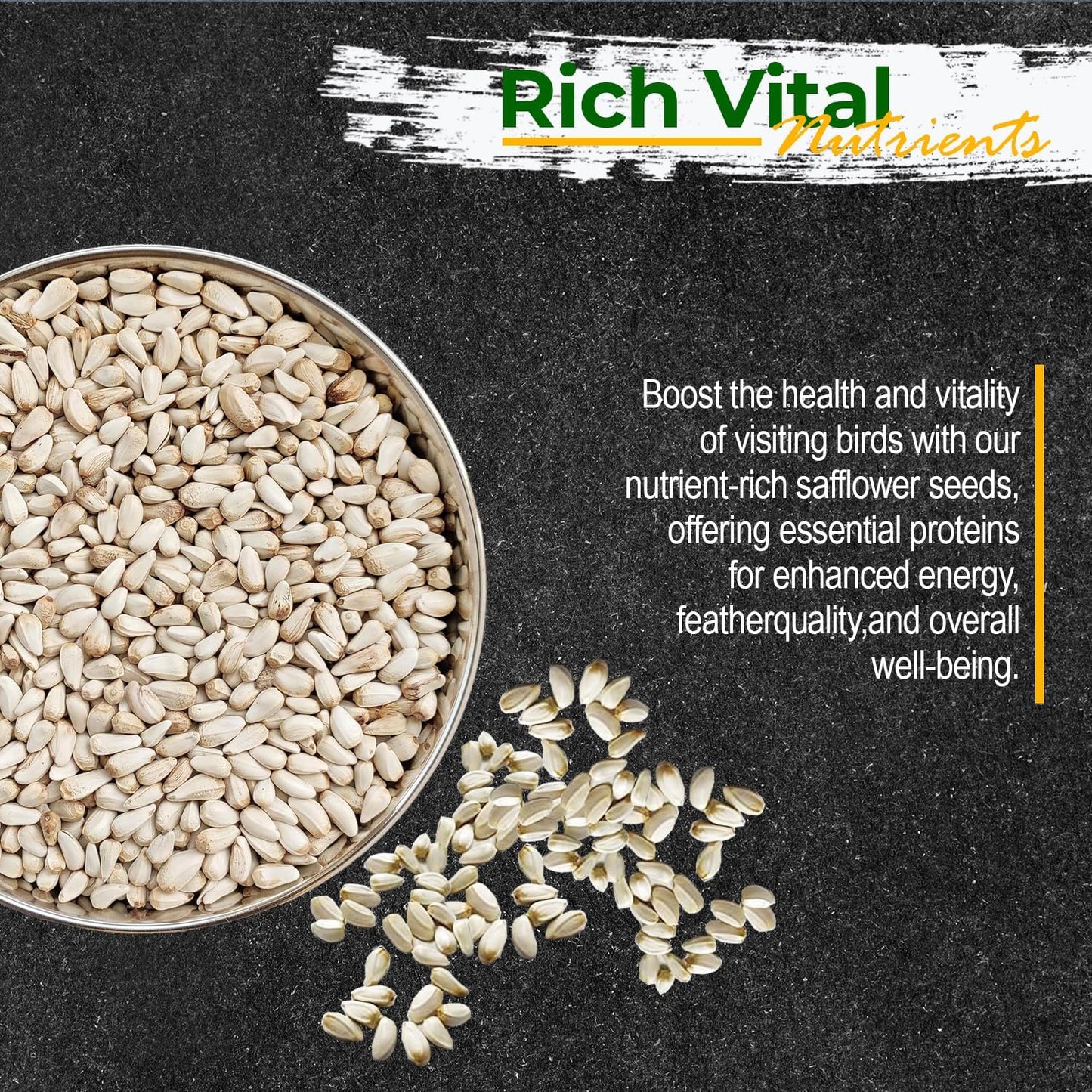 Old Potters Wildlife Safflower Seed for Wildlife Bird Feeding, Non-GMO and USA Small Farm Grown, 25 lbs