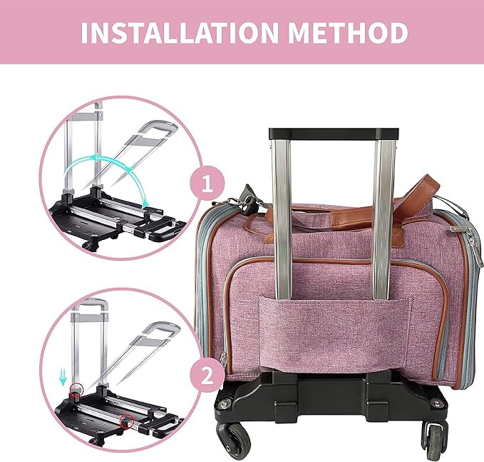 Mr. Peanut's Spinner Wheelbase Luggage Cart, Adding Rolling Functionality to Bags & Pet Carriers