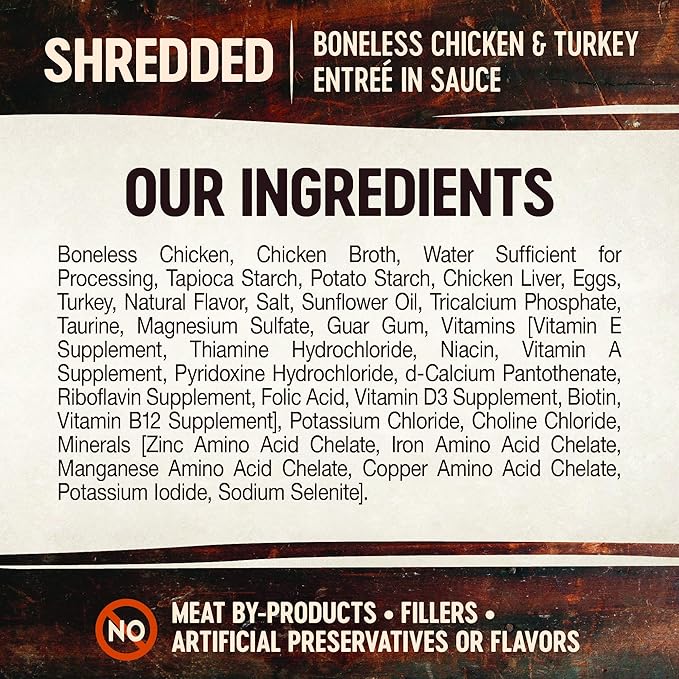 Wellness CORE Signature Selects Shredded Adult Wet Cat Food, Natural, Protein-Rich, Grain Free, 5.3 Ounce, 12 Pack (Chicken & Turkey)