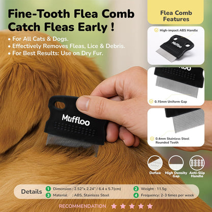 All-in-1 Pet Grooming Kit for Dogs and Cats, Shedding Comb, Dematting Tool, Reusable Electrostatic Hair Removal Glove, Hair Collector Keychain