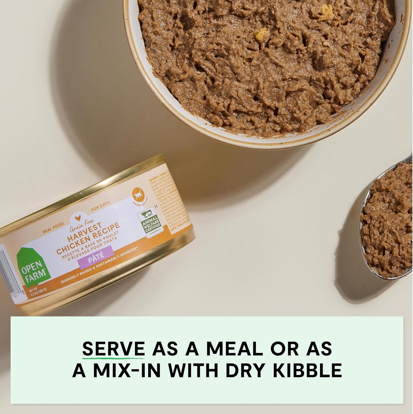 Open Farm Canned Cat Food, Pate for Complete & Balanced Nutrition, Grain Free and Legume-Free Wet Cat Food, Harvest Chicken Recipe, 2.8oz Cans (Case of 18)