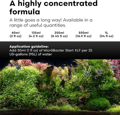 Brightwell Aquatics MicroBacter Start XLF - Concentrated Freshwater Nitrifying Bacteria - Quick Start Fish Tank Starter, Lift Microbe Levels & Water Filtering - Aquarium Water Treatments, 16.9 fl oz