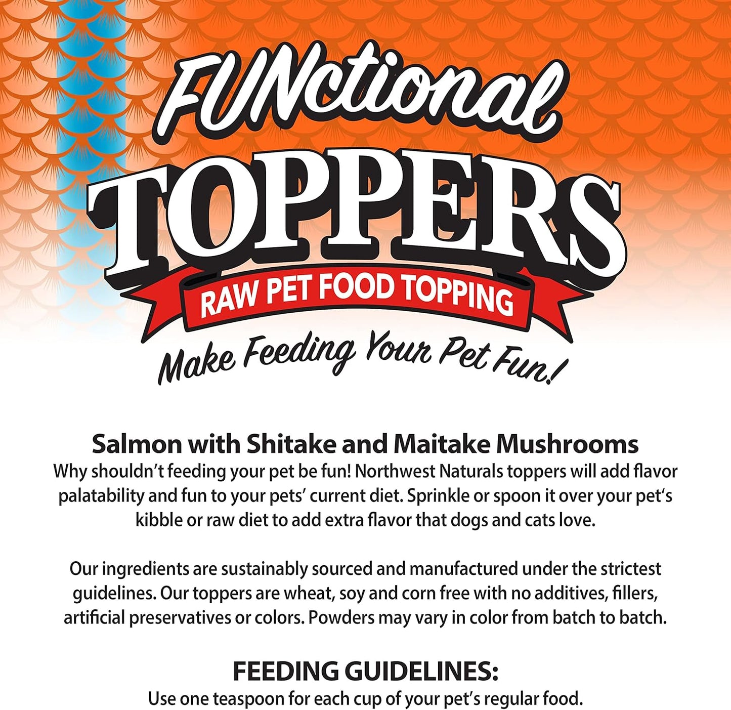 Northwest Naturals Freeze-Dried Salmon, Shiitake & Maitake Mushrooms Functional Topper for Dogs & Cats - Limited, Human Grade Ingredients, All Natural, Proudly Made in USA, 3.5 Oz (Pack of 2)