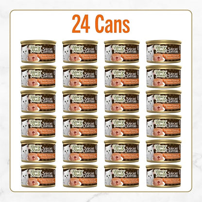 Purina Fancy Feast Savory Centers With Chicken Wet Cat Food Pate with Gourmet Gravy Center - (Pack of 24) 3 oz. Cans