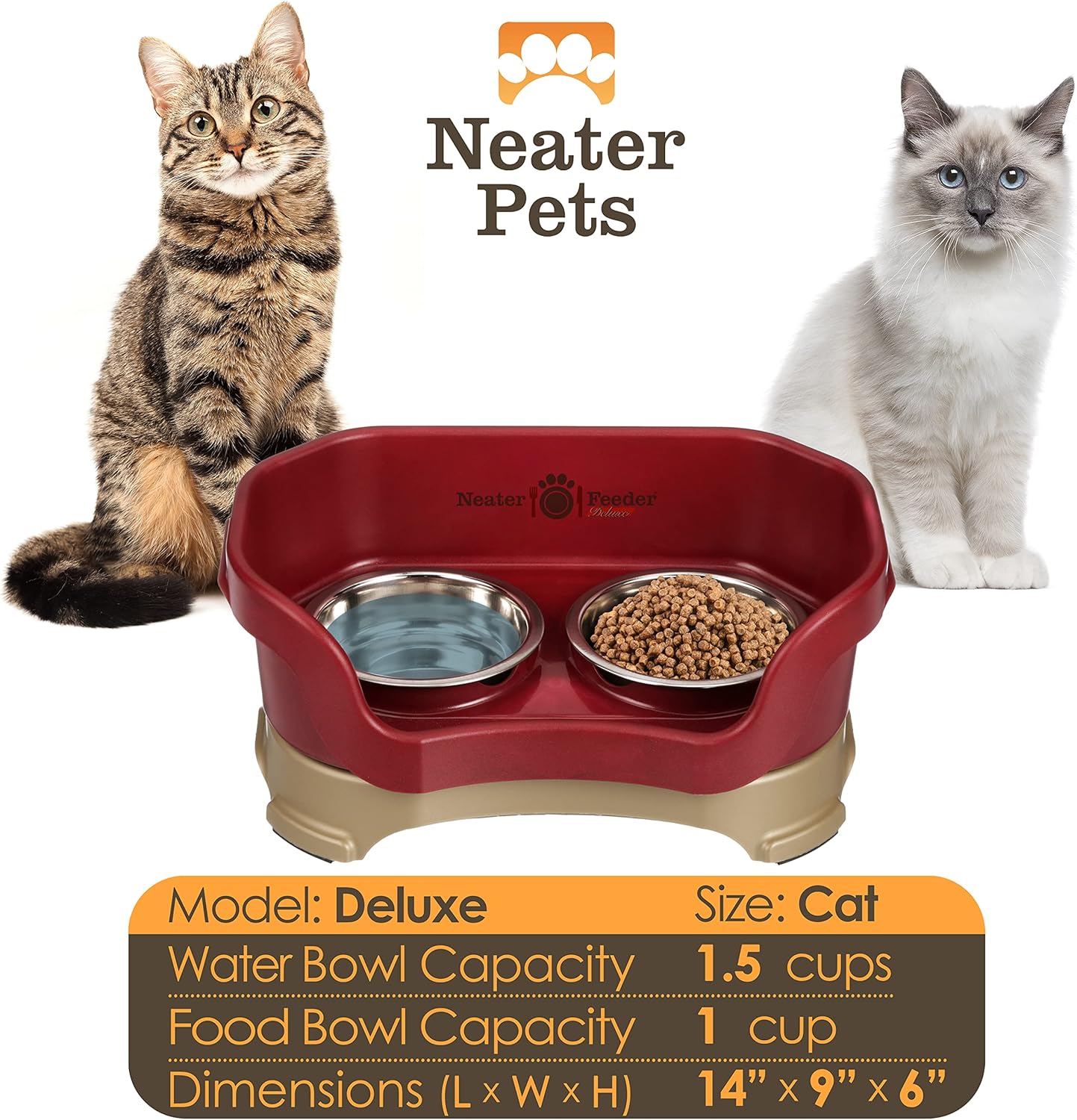 Neater Pet Brands Feeder Deluxe for Cats - Cranberry (200)