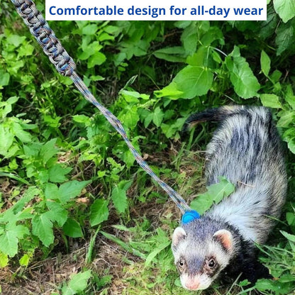 Ferret Leash Harness Adjustable Squirrel, Ferret Leash and Harness Sets for Ferrets Guinea Pig Chinchilla Rat Dragon Bearded Small Animal, Pet Squirrel Ferrets Accessories (Pink)