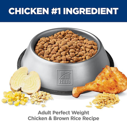 Hill's Science Diet Perfect Weight, Adult 1-6, Weight Management Support, Dry Dog Food, Chicken & Brown Rice, 12 lb. Bag