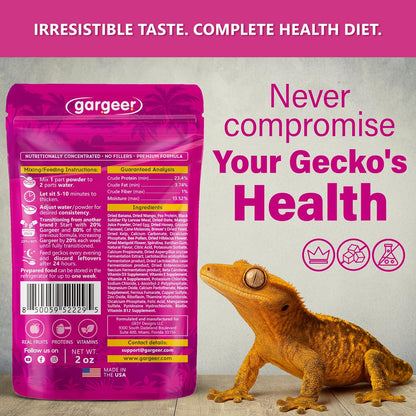 'Picky Geck' Growth - Premium Crested Gecko Food | High-Protein Fruit Formula for Bone & Muscle Support | No Fillers - Only Premium Ingredients | 2oz | Made in USA. Enjoy !