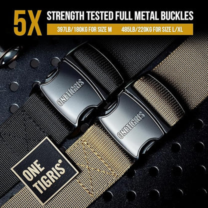 OneTigris Tactical Large Dog Harness, 5X Metal Buckled No Pull Service Dog Harness Vest with Hook & Loop Panels, Military Heavy Duty Dog Vest for Walking Hiking Training