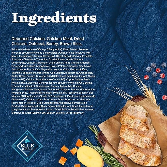 Blue Buffalo Wilderness Natural High-Protein Dry Food for Small Breed Adult Dogs, Chicken Recipe, 13-lb Bag