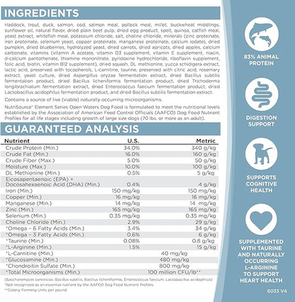 NutriSource Element Series Open Waters Dry Dog Food, Haddock, Trout and Duck, 12LB