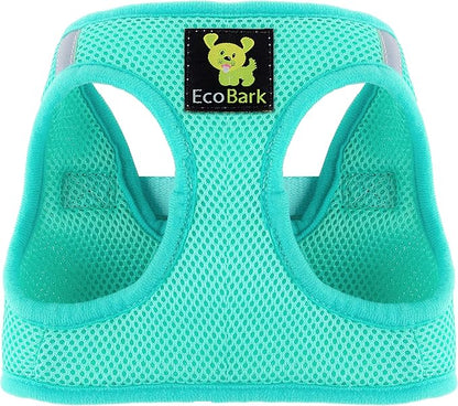EcoBark Step in Dog Harness - Eco-Friendly Dog Harnesses for Small and Medium Breed Dogs - Reflective and Adjustable Body Halter Vest - Soft Mesh Toy Breed Harness (Mint, XL)