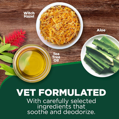 Vet's Best Ear Relief Finger Wipes, Ear Cleansing Finger Wipes for Dogs, Sooths & Deodorizes, 50 Disposable Dog Wipes