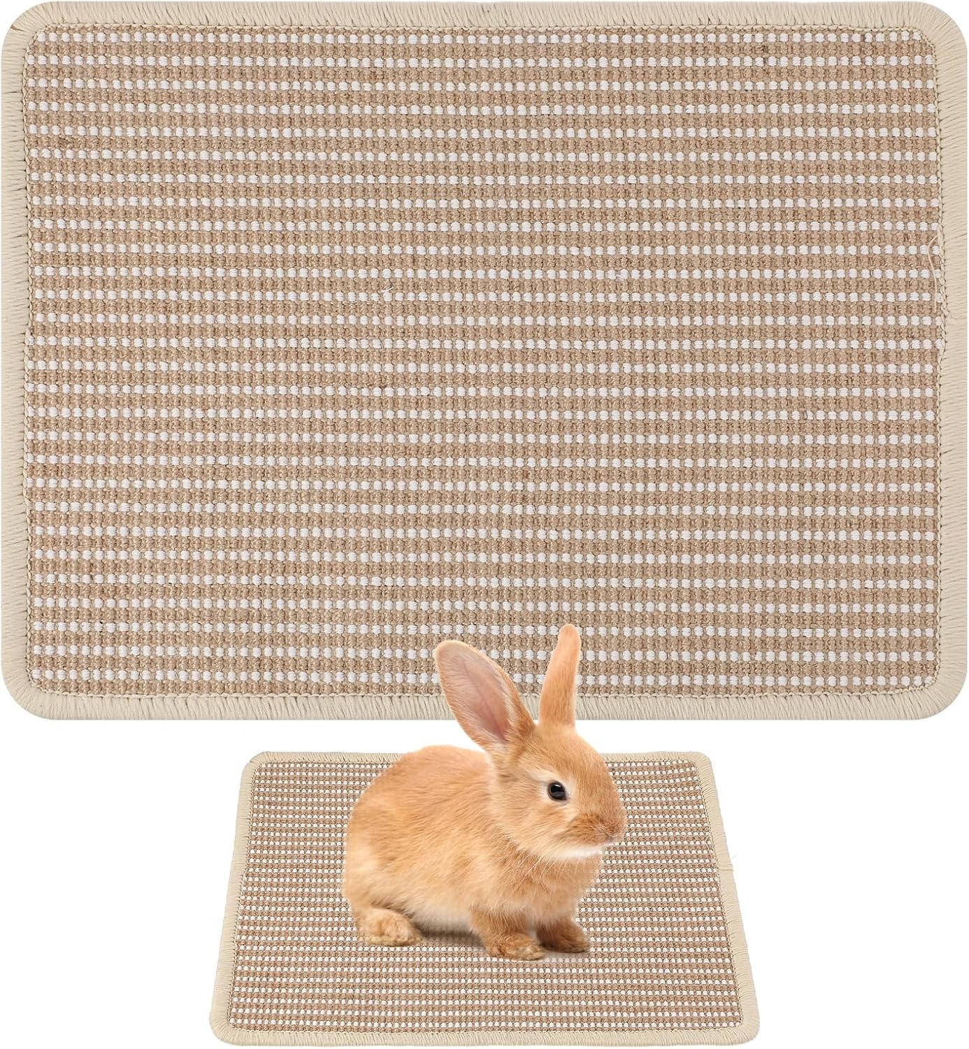 Rabbit Scratching Pad, 16"x12" Natural Rabbit Scratch Mat for Claws and Teeth, Bunny Toys for Rabbits Indoor, Bunny Scratcher Pad for Bunnies Boredom