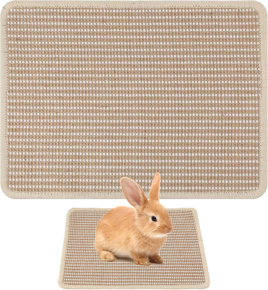 Rabbit Scratching Pad, 16"x12" Natural Rabbit Scratch Mat for Claws and Teeth, Bunny Toys for Rabbits Indoor, Bunny Scratcher Pad for Bunnies Boredom