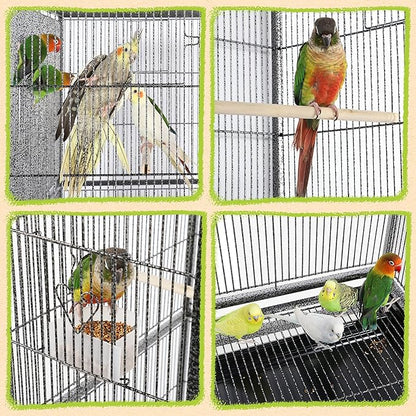 Yaheetech 63-Inch Wrought Iron Rolling Large Bird Cage for African Grey Small Quaker Amazon Parrots Canary Bird Flight Cage