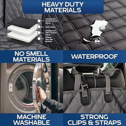 XL Floor Cover with Door Protection and Tactical MOLLE System - As Seen on Shark Tank - Fits Full-Size Crew Cab Trucks with Fold Up Seats, Waterproof & Machine Washable – XL Dog Hammock for Truck