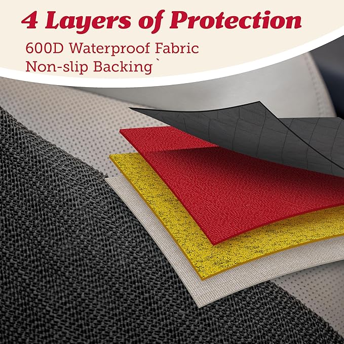 Lusso Gear Dog Car Seat Cover for Back Seat - 100% Waterproof Dog Hammock - Padded Headrest and Mesh Window - Passenger Compatible Rear Car Seat Cover - Fits Trucks, SUVs, Cars