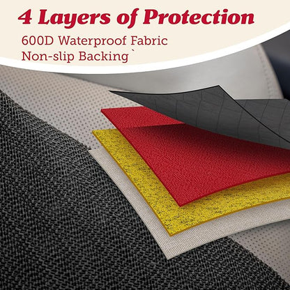 Lusso Gear Dog Car Seat Cover for Back Seat - 100% Waterproof Dog Hammock - Padded Headrest and Mesh Window - Passenger Compatible Rear Car Seat Cover - Fits Trucks, SUVs, Cars