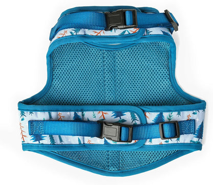 Mile High Life Dog Harness, Air Mesh Floral Vest Harness for 20 lbs Small Dogs & Cats, Easy Get on Adjustable Easy Closures Both Neck and Chest(Gray Tree, M Chest 18"-20")