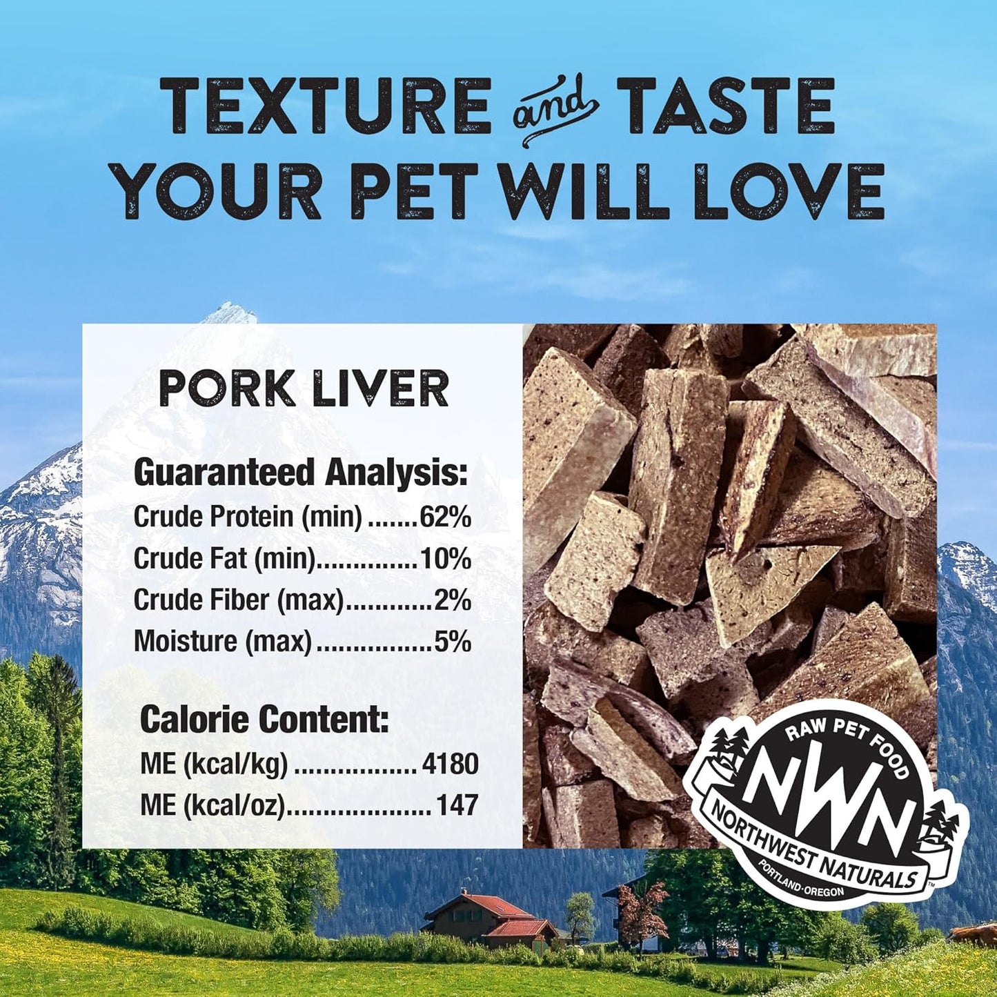 Northwest Naturals Raw Rewards Freeze-Dried Pork Liver Treats for Dogs and Cats - Bite-Sized Pieces - Healthy, 1 Ingredient, Human Grade Pet Food, All Natural, Proudly Made in USA, 3 Oz