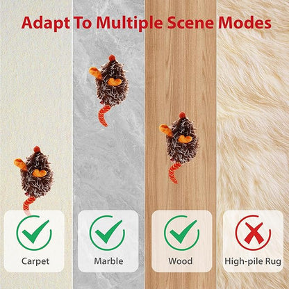 PETGEEK Gigwi Interactive Cat Toys for Indoor Cats, Moving Toy for Bored Indoor Adult Cats, Automatic Electronic Moving Mouse Cat Toys with Realistic Squeaky, Kitten Toys for Hunting Play (Orange)