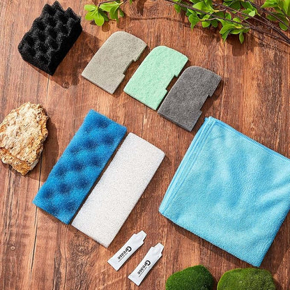 52 Pcs Replacement Filter Media Kit Compatible with Fluval 306/307 Aquarium Filters, Include Three Bio-Foams, Ammonia/Phosphate/Nitrite Remover, Towel and Grease