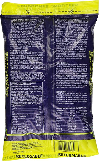 Hagen Parakeet/Budgie Staple Vme Seed, 3-Pound