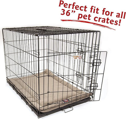 Majestic Pet Orthopedic Memory Foam Dog Crate Mat - Plush Pet Bed Pad for Crates & Kennels | USA Crafted | 36"x23" Villa Pearl