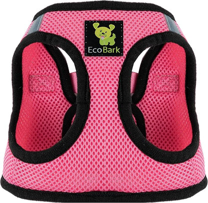 EcoBark Step in Dog Harness - Eco-Friendly Small Breed Dog Harnesses for XS Dogs - Reflective and Adjustable Mini Body Halter Vest - Tiny Soft Mesh Toy Breed (Bubblegum Pink, XS)