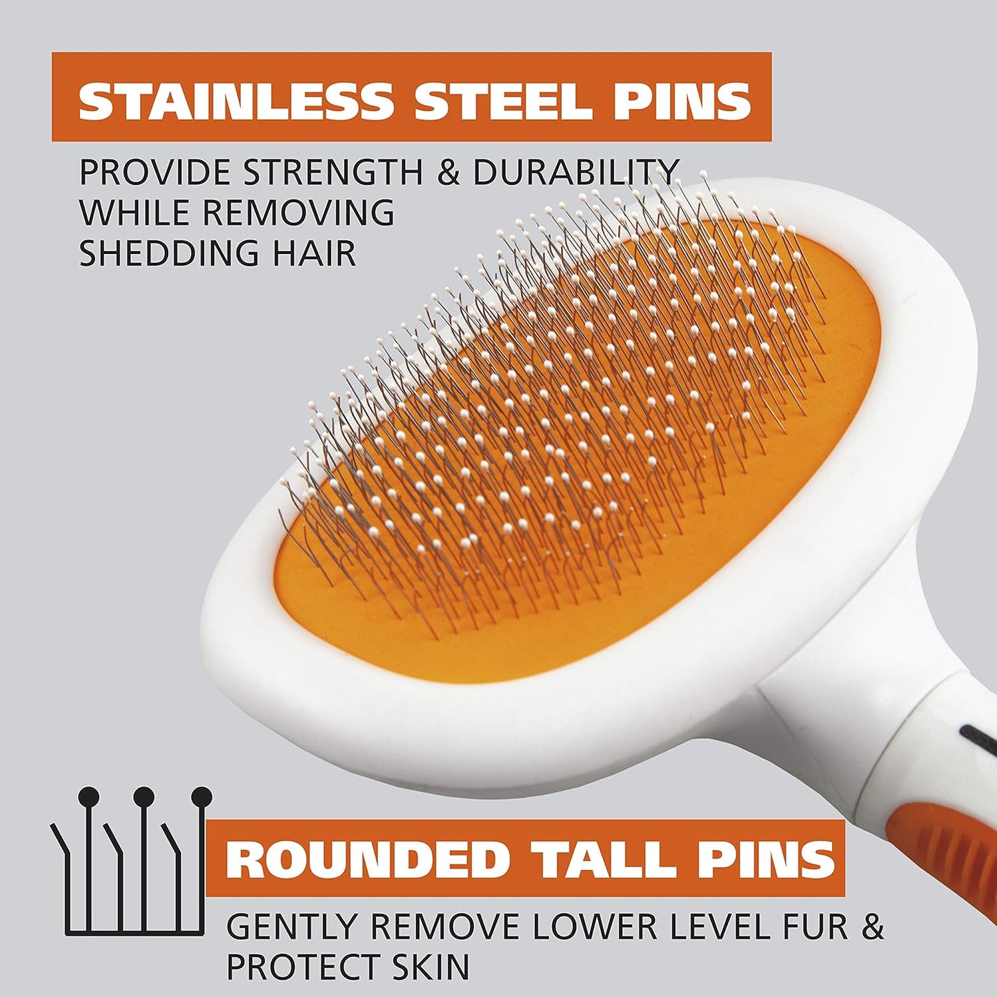 Wahl Premium Patented Dual Level Sensitive Skin Pet Slicker – Ergonomic handle makes Deshedding, Grooming and Brushing Comfortable for you and your Dog or Cat - 858500