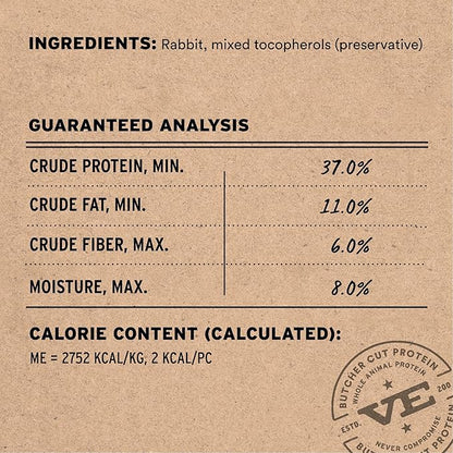 Vital Essentials Rabbit Bites Dog Treats, 5 oz | Freeze-Dried Raw | Single Protein | Premium Quality High Protein Training Treats | Grain Free, Gluten Free, Filler Free