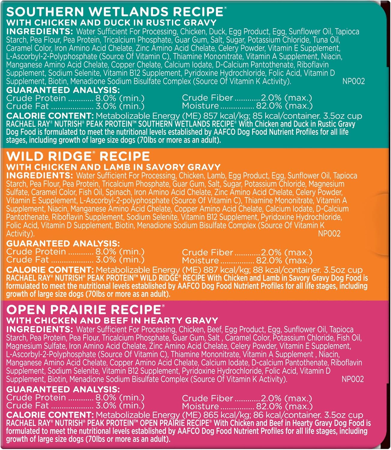 Nutrish Rachael Ray Peak Protein Adventure Pack Variety Wet Dog Food, High Protein, Grain Free, 9-3.5 oz. Cups, 2 Count