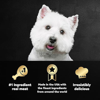 Cesar Wet Dog Food Loaf in Sauce Rotisserie Chicken, Filet Mignon, Angus Beef, and Ham & Egg Flavors Variety Pack, 3.5 oz. Easy Peel Trays (24 Count, Pack of 1)