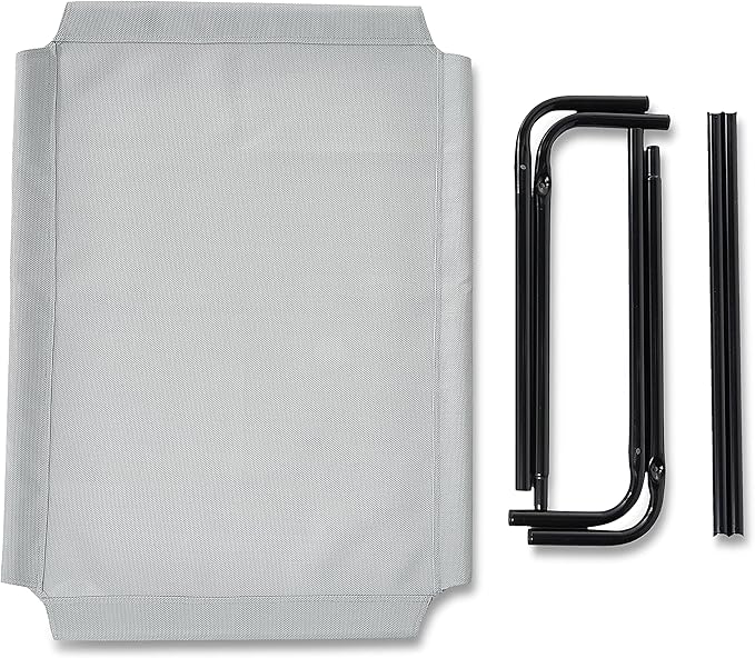 Amazon Basics Breathable Cooling Elevated Dog Bed with Durable Metal Frame, Medium, 43 x 26 x 7.5 Inch, Grey