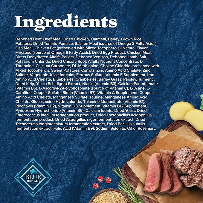 Blue Buffalo Wilderness Rocky Mountain High-Protein Adult Dry Dog Food Wholesome Grains Red Meat, 24lb. Bag