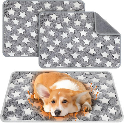 2 Pcs Large Self Warming Cat Pad Self Heating Cat Mat Bed Dog Crate Pet Blankets Thermal Heated Bed Mat for Outdoor Indoor Newborn Kittens Puppies Dog(Large Star,41 x 29)