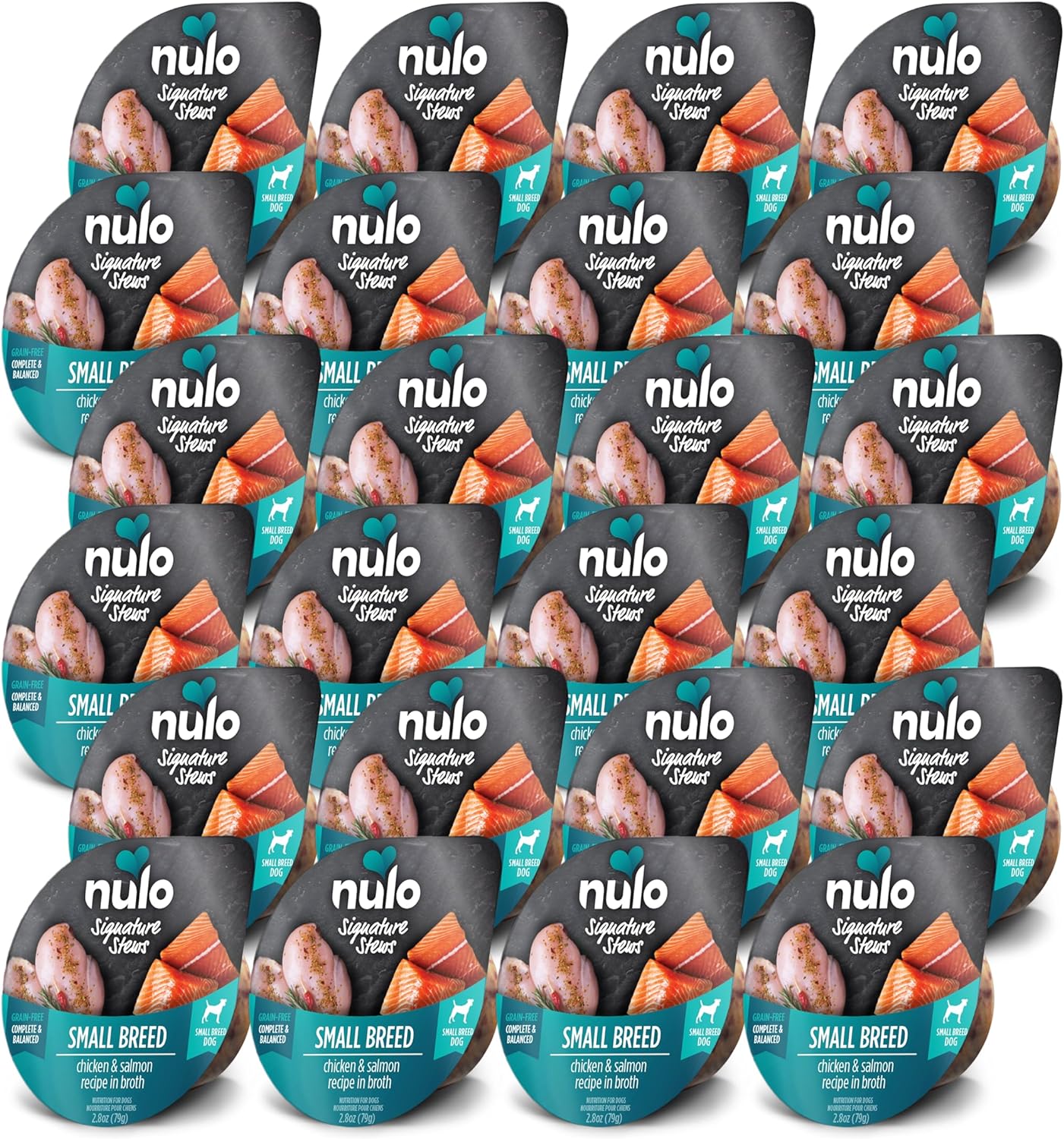 Nulo Small Breed Dog Signature Stew Chicken & Salmon in Broth, 24 x 2.8 oz Cup