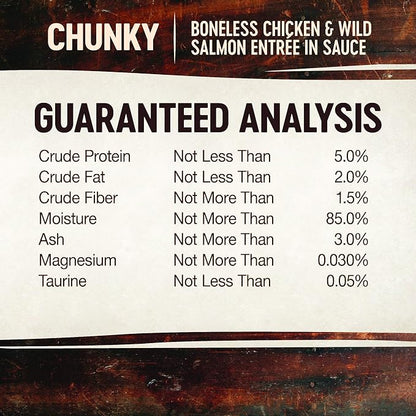 Wellness CORE Signature Selects Chunky Adult Wet Cat Food, Natural, Protein-Rich, Grain Free, 2.8 Ounce, 12 Pack (Chicken & Salmon)