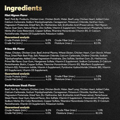 Cesar Wet Dog Food Steak Lovers Variety Pack with Real Meat, 3.5 oz. Trays (36 Count, Pack of 1)