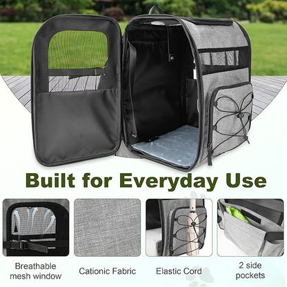 Dog Carrier Backpack for Small Dogs – Breathable and Comfortable Pet Travel Bag with, Safety Buckle and Adjustable Straps, Ideal for Hiking and Outdoor Adventures, Standard Pad, Gray