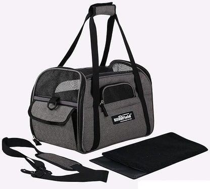 EliteField Soft Pet Carrier (3 Year Warranty, Airline Approved) Soft Sided Dog Puppy Cat Carrier Travel Bag (X-Large: 21" L x 12" W x 13" H, Charcoal Gray)